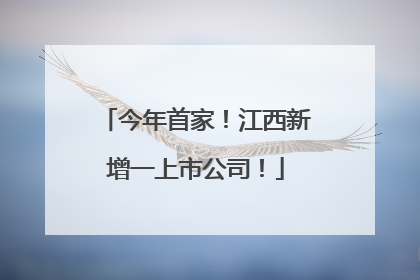 今年首家！江西新增一上市公司！