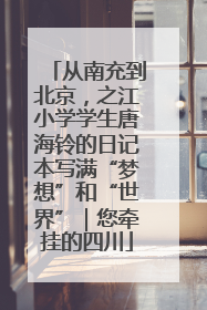 从南充到北京，之江小学学生唐海铃的日记本写满“梦想”和“世界”｜您牵挂的四川