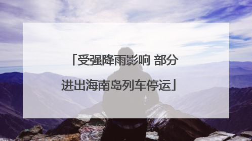 受强降雨影响 部分进出海南岛列车停运