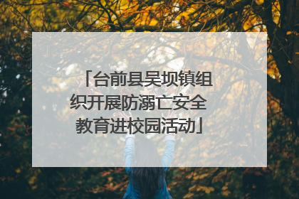 台前县吴坝镇组织开展防溺亡安全教育进校园活动