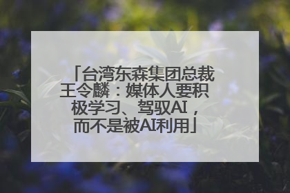 台湾东森集团总裁王令麟：媒体人要积极学习、驾驭AI，而不是被AI利用