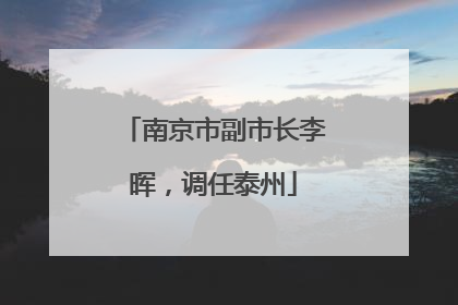 南京市副市长李晖，调任泰州