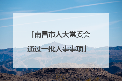 南昌市人大常委会通过一批人事事项