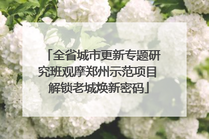 全省城市更新专题研究班观摩郑州示范项目 解锁老城焕新密码