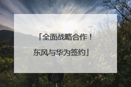 全面战略合作！东风与华为签约