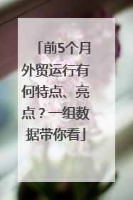 前5个月外贸运行有何特点、亮点？一组数据带你看