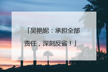 吴艳妮：承担全部责任，深刻反省！