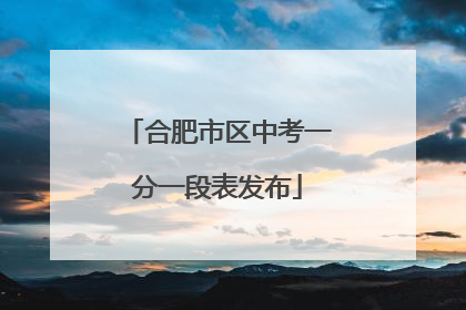 合肥市区中考一分一段表发布