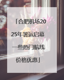 合肥机场2025年暑运启幕 一些热门航线价格优惠