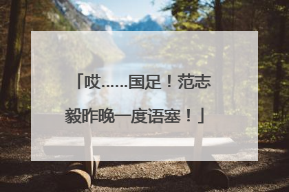 哎……国足！范志毅昨晚一度语塞！