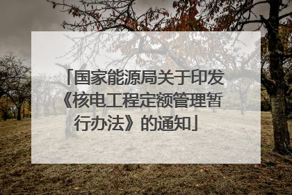 国家能源局关于印发《核电工程定额管理暂行办法》的通知
