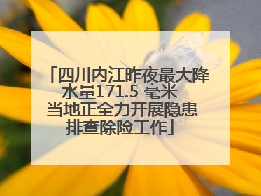 四川内江昨夜最大降水量171.5 毫米 当地正全力开展隐患排查除险工作
