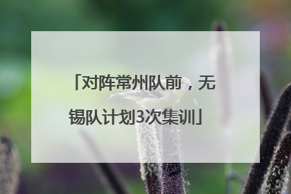 对阵常州队前，无锡队计划3次集训
