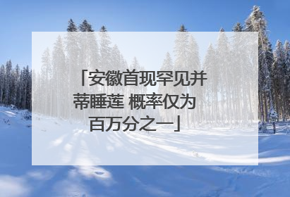 安徽首现罕见并蒂睡莲 概率仅为百万分之一