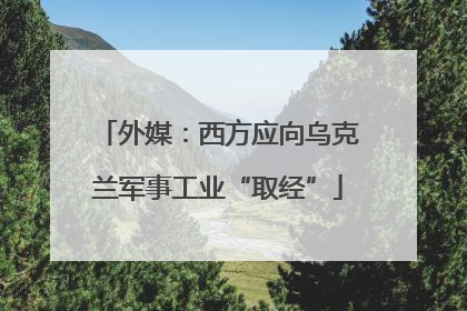 外媒：西方应向乌克兰军事工业“取经”