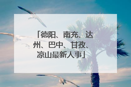 德阳、南充、达州、巴中、甘孜、凉山最新人事