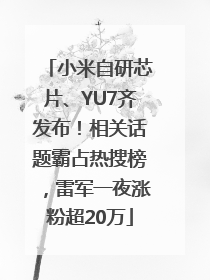 小米自研芯片、YU7齐发布！相关话题霸占热搜榜，雷军一夜涨粉超20万