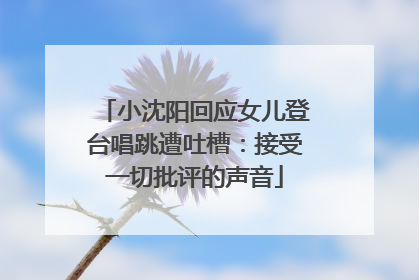 小沈阳回应女儿登台唱跳遭吐槽：接受一切批评的声音
