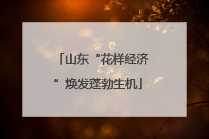 山东“花样经济”焕发蓬勃生机