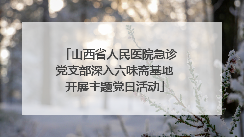 山西省人民医院急诊党支部深入六味斋基地开展主题党日活动