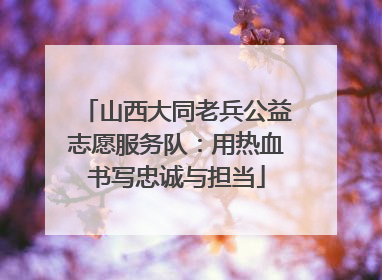 山西大同老兵公益志愿服务队：用热血书写忠诚与担当