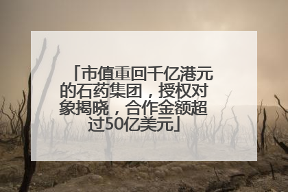 市值重回千亿港元的石药集团，授权对象揭晓，合作金额超过50亿美元