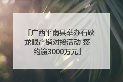 广西平南县举办石硖龙眼产销对接活动 签约逾3000万元