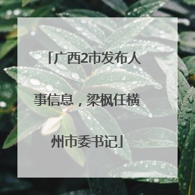 广西2市发布人事信息，梁枫任横州市委书记
