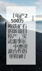 年产2500万吨铁矿石的新项目投产，宝武董事长：中澳资源合作的里程碑
