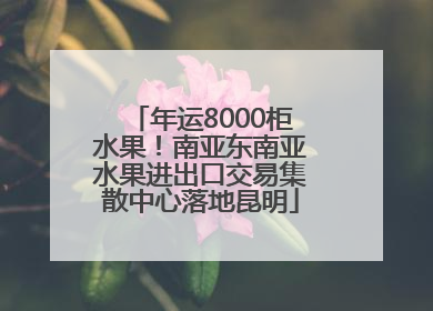 年运8000柜水果！南亚东南亚水果进出口交易集散中心落地昆明