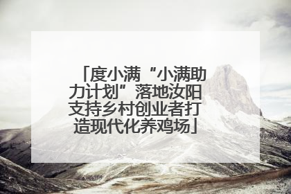 度小满“小满助力计划”落地汝阳支持乡村创业者打造现代化养鸡场