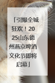 引爆全城狂欢！2025山东德州燕京啤酒文化节即将启幕