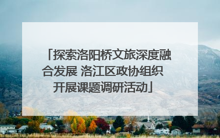 探索洛阳桥文旅深度融合发展 洛江区政协组织开展课题调研活动