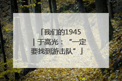 我们的1945｜于高光：“一定要找到游击队”
