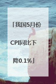 我国5月份CPI同比下降0.1%