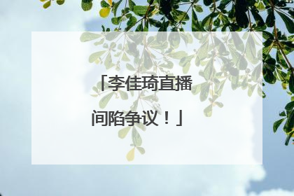 李佳琦直播间陷争议！