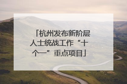杭州发布新阶层人士统战工作“十个一”重点项目