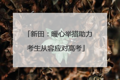 新田：暖心举措助力考生从容应对高考