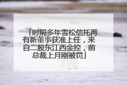 时隔多年雪松信托再有新董事获准上任，来自二股东江西金控，前总裁上月刚被罚