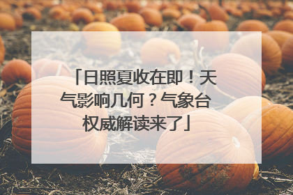 日照夏收在即！天气影响几何？气象台权威解读来了