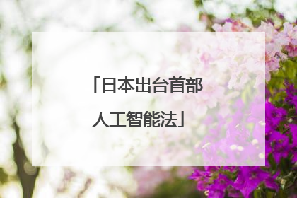 日本出台首部人工智能法