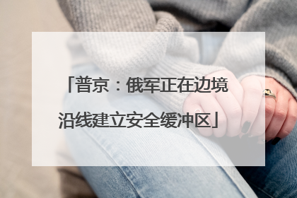 普京：俄军正在边境沿线建立安全缓冲区