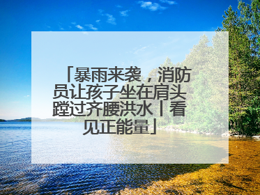 暴雨来袭，消防员让孩子坐在肩头蹚过齐腰洪水丨看见正能量