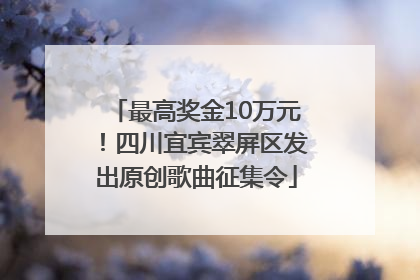 最高奖金10万元！四川宜宾翠屏区发出原创歌曲征集令
