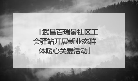 武昌百瑞景社区工会驿站开展新业态群体暖心关爱活动