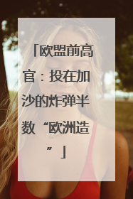 欧盟前高官：投在加沙的炸弹半数“欧洲造”