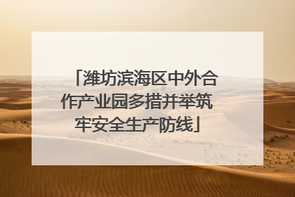 潍坊滨海区中外合作产业园多措并举筑牢安全生产防线