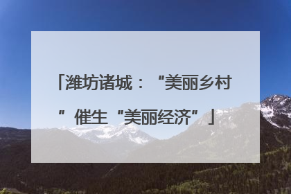 潍坊诸城：“美丽乡村”催生“美丽经济”