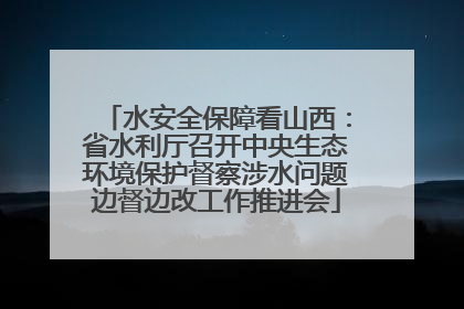 水安全保障看山西：省水利厅召开中央生态环境保护督察涉水问题边督边改工作推进会