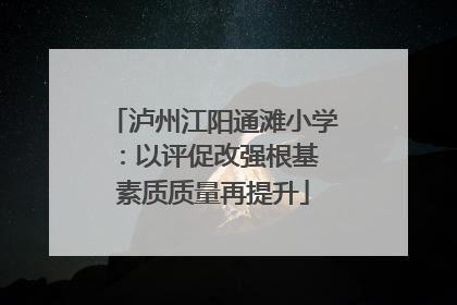 泸州江阳通滩小学：以评促改强根基 素质质量再提升